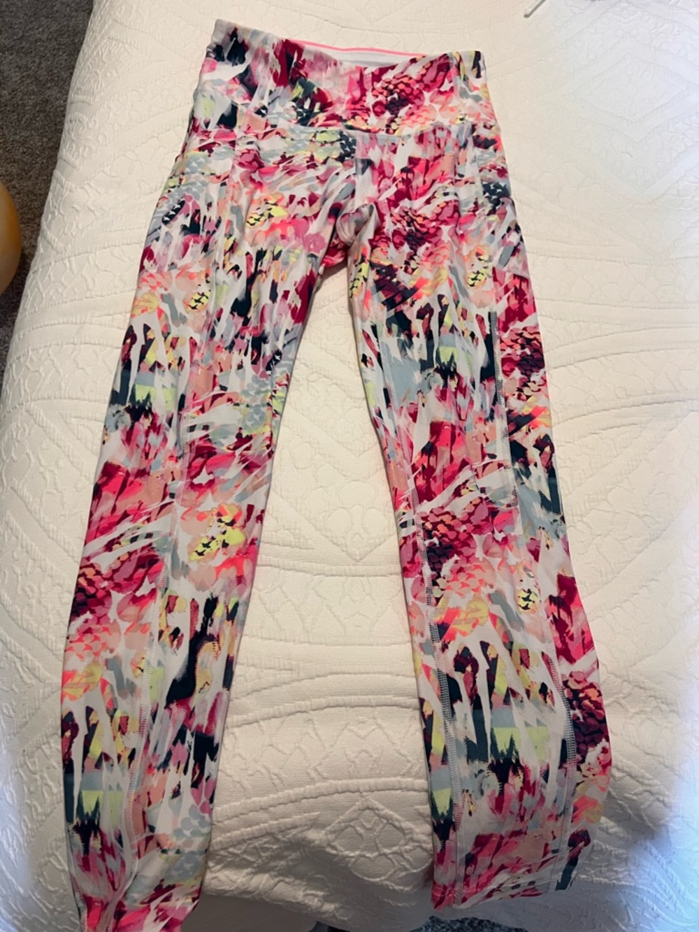 Calvin Klein Performance Pink Multicolor Abstract Print Leggings
